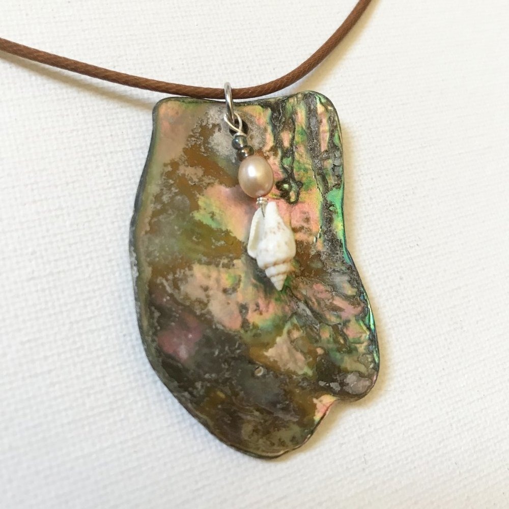 Abalone Shell Conch Freshwater Pearl Necklace Boho Mermaid Surf Sea Summer Coast